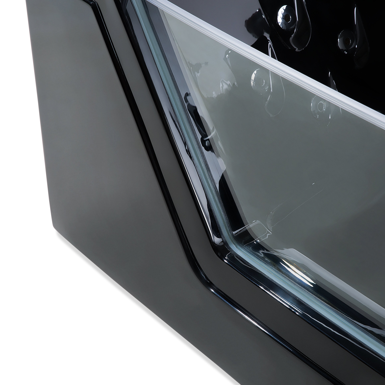 Corner LED whirlpool bathtub SAMANA 174 x 79 cm Black [10]