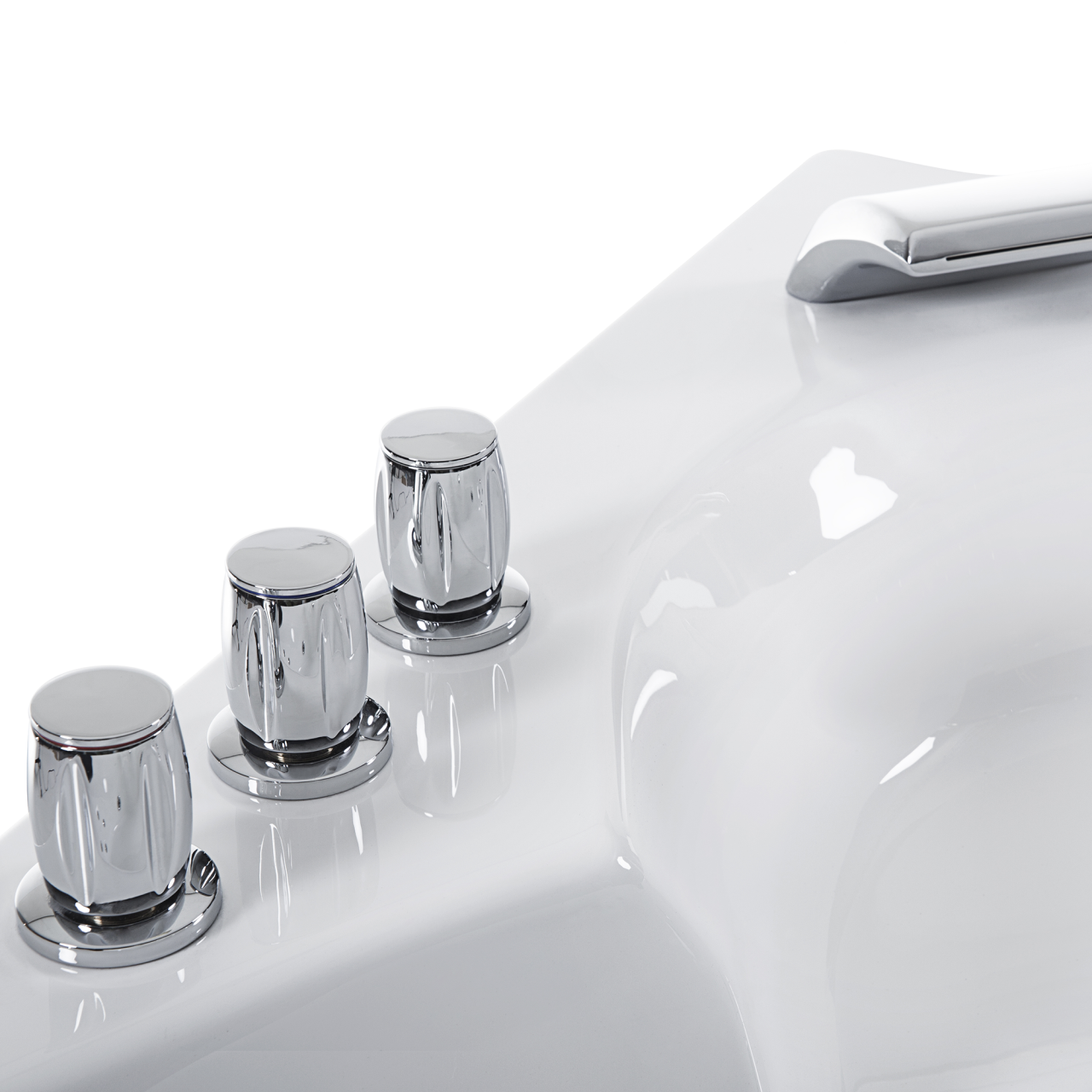 Corner LED bathtub with whirlpool SENADO 205 x 150 cm White [7]