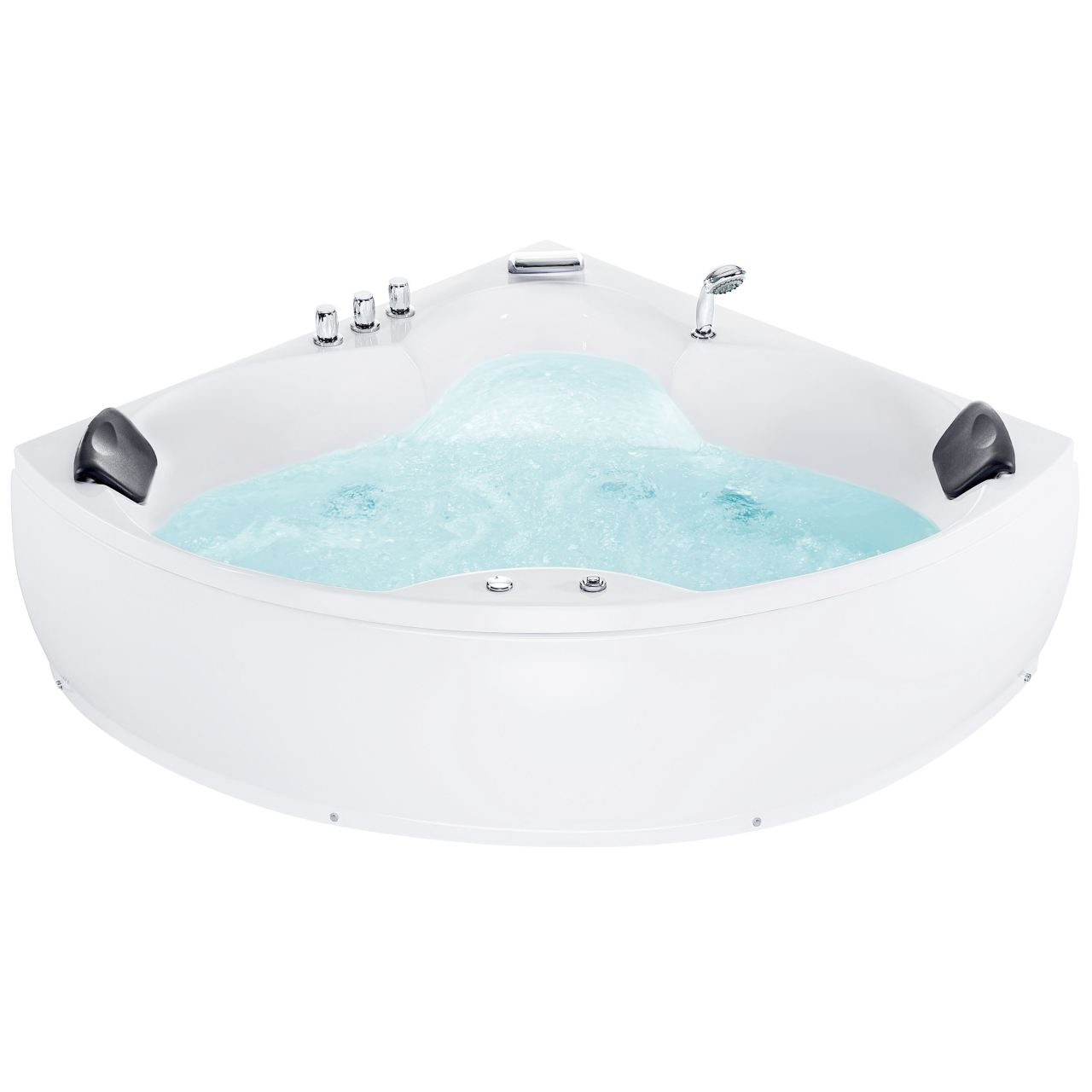 Corner LED bathtub with whirlpool SENADO 205 x 150 cm White [2]