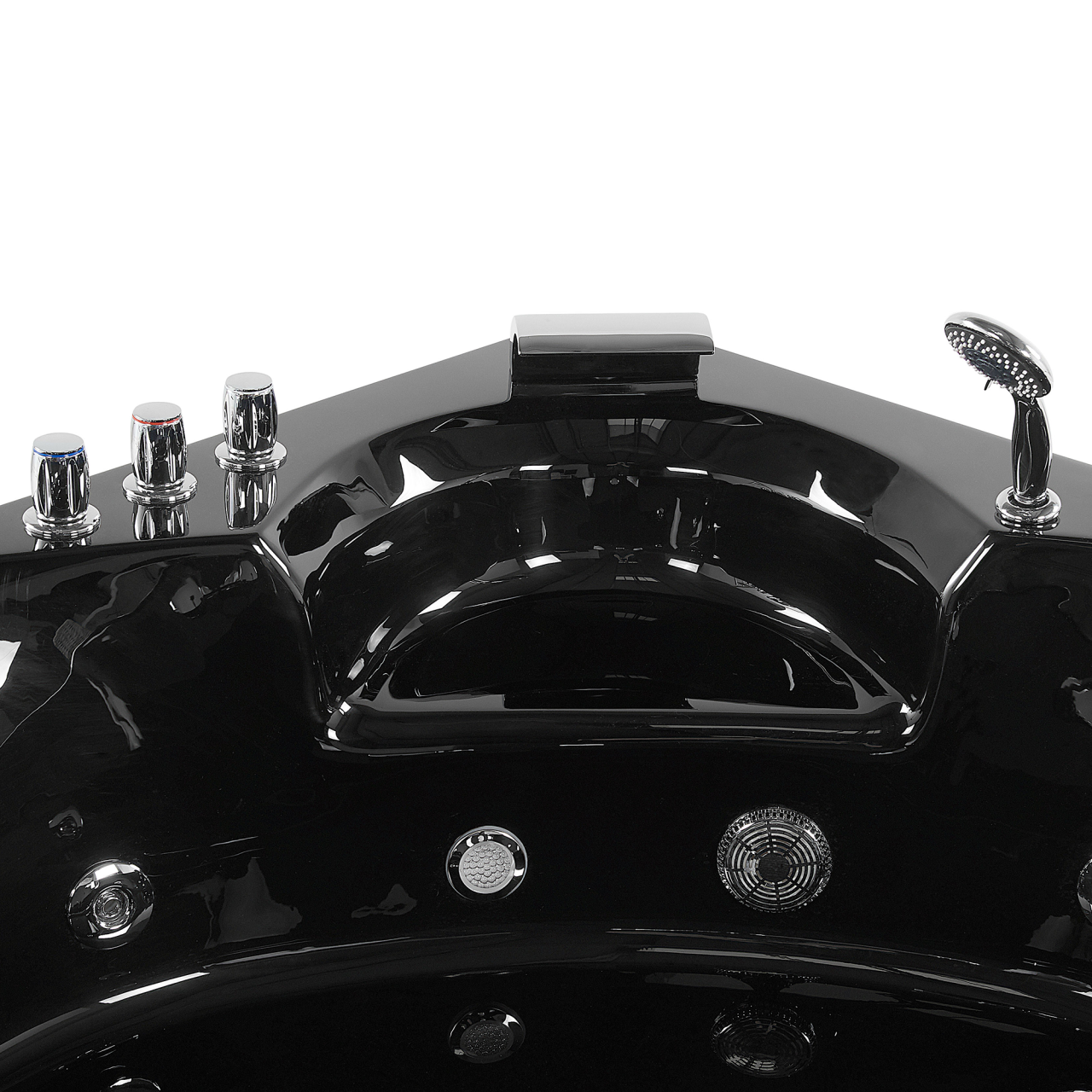 Cadă de colț LED cu hidromasaj SENADO 205 x 150 cm Negru [9]