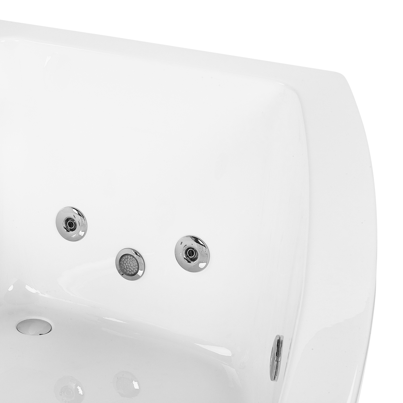 Corner LED bathtub with hydromassage SERRANA Right 182 x 121 cm White [8]