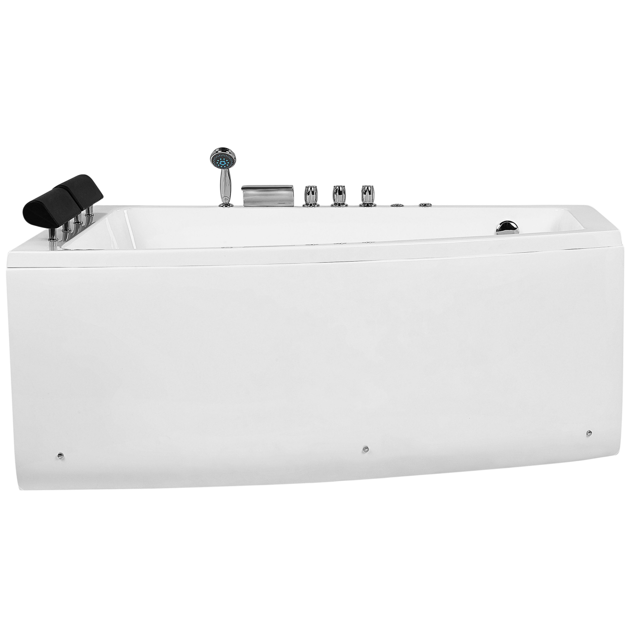 Corner LED bathtub with hydromassage SERRANA Right 182 x 121 cm White [2]