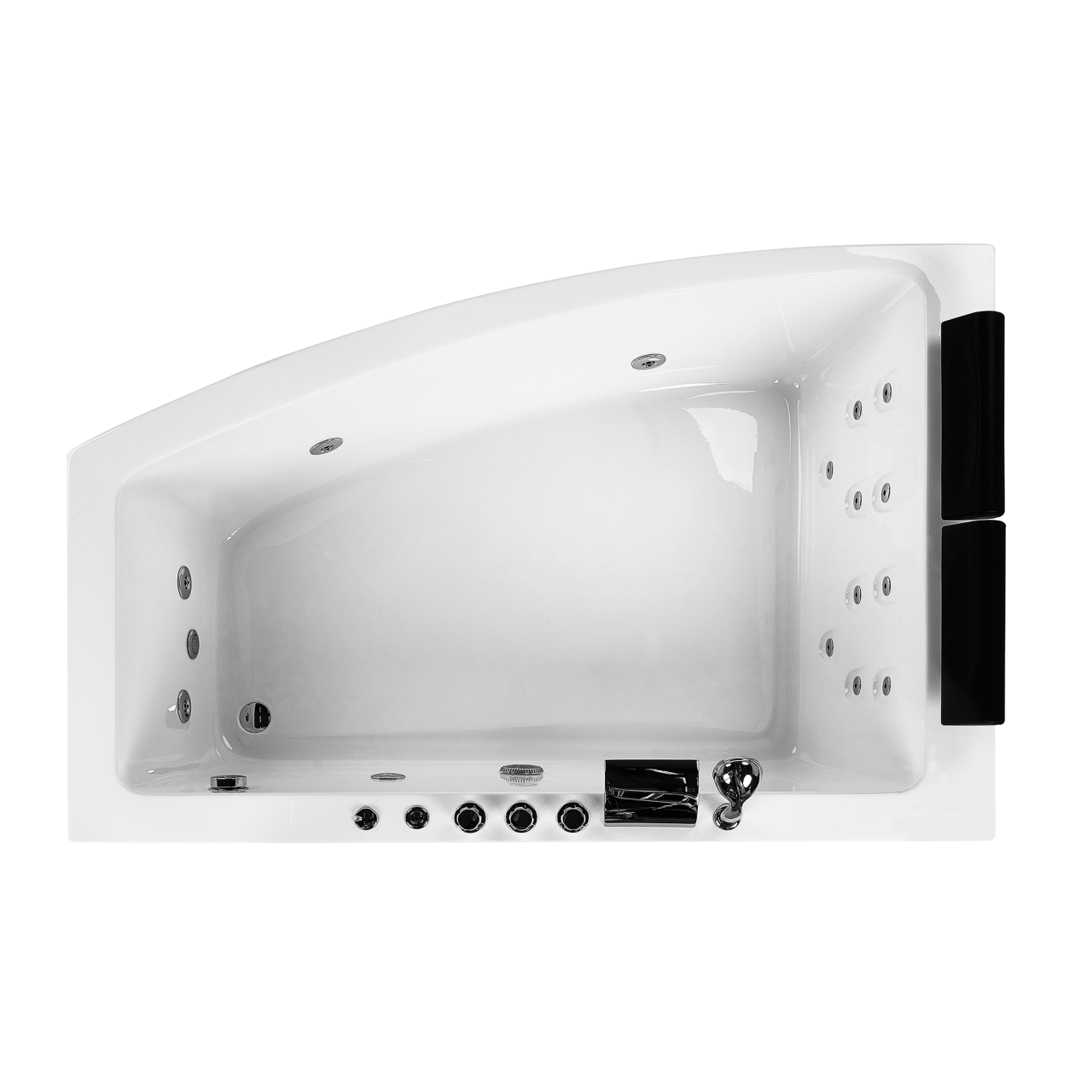 Corner LED bathtub with whirlpool SERRANA Right 182 x 121 cm White [6]
