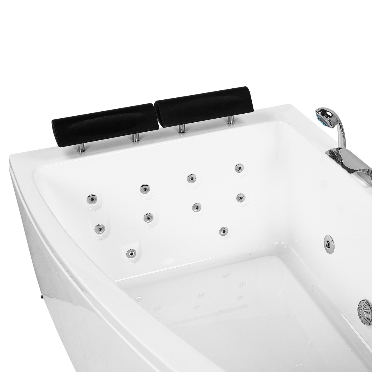 Corner LED bathtub with whirlpool SERRANA Right 182 x 121 cm White [7]