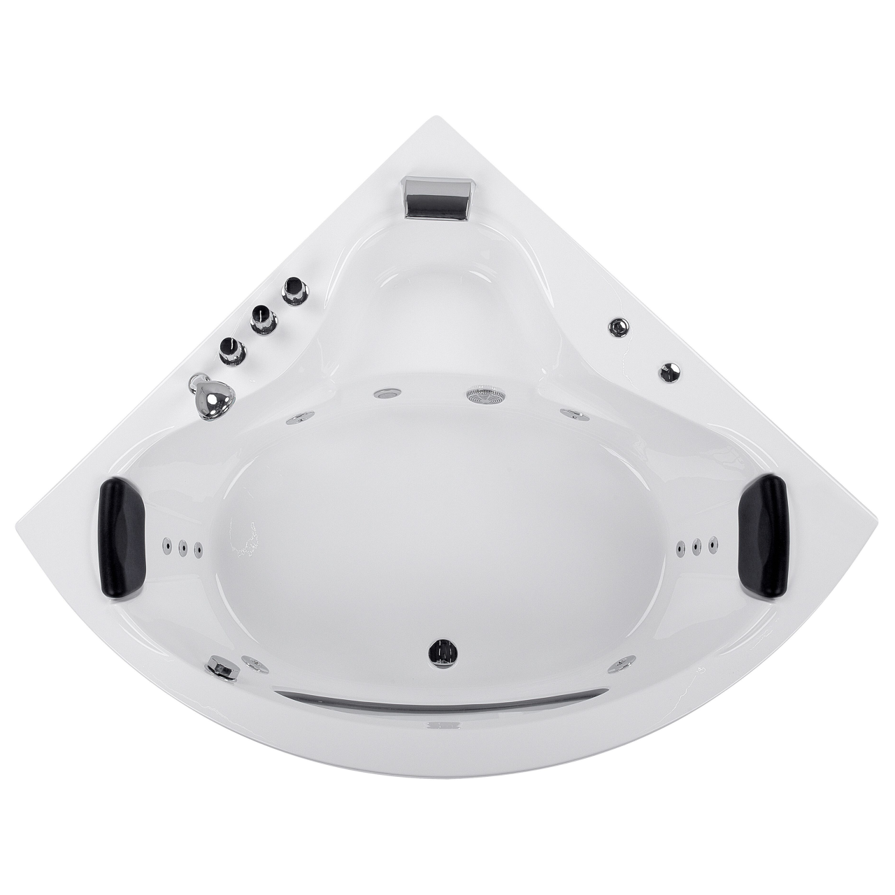 TOCOA LED corner bathtub with whirlpool 190 x 138 cm White [6]