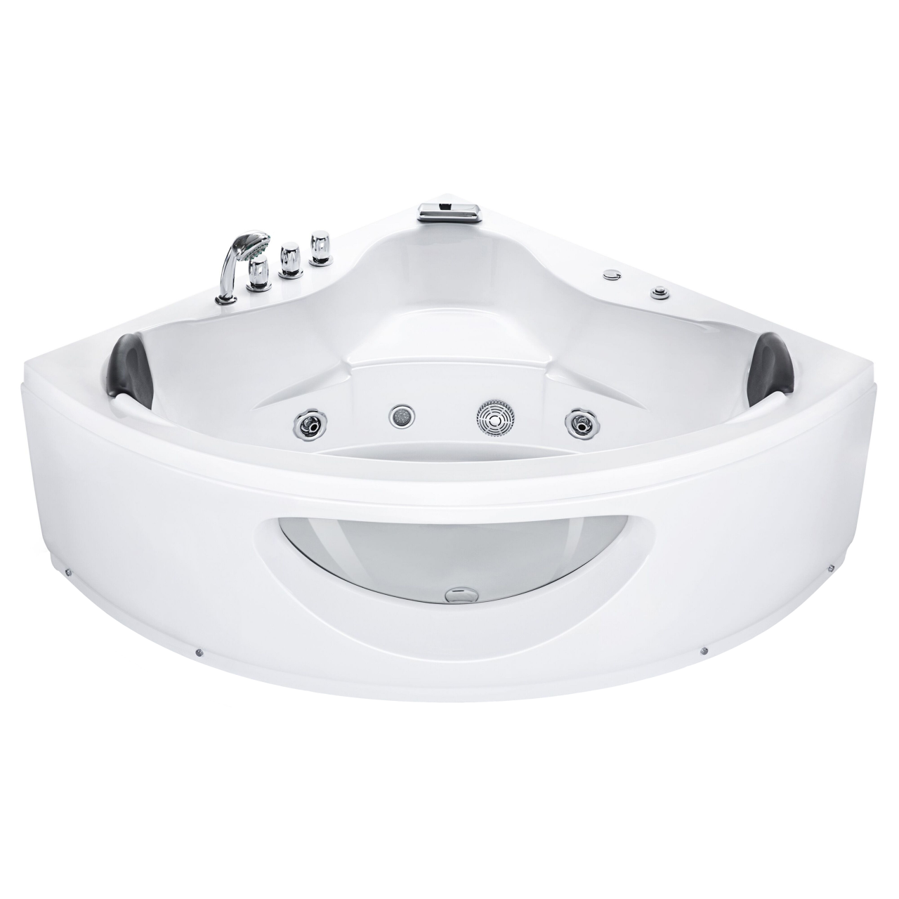 TOCOA LED corner bathtub with whirlpool 190 x 138 cm White [5]