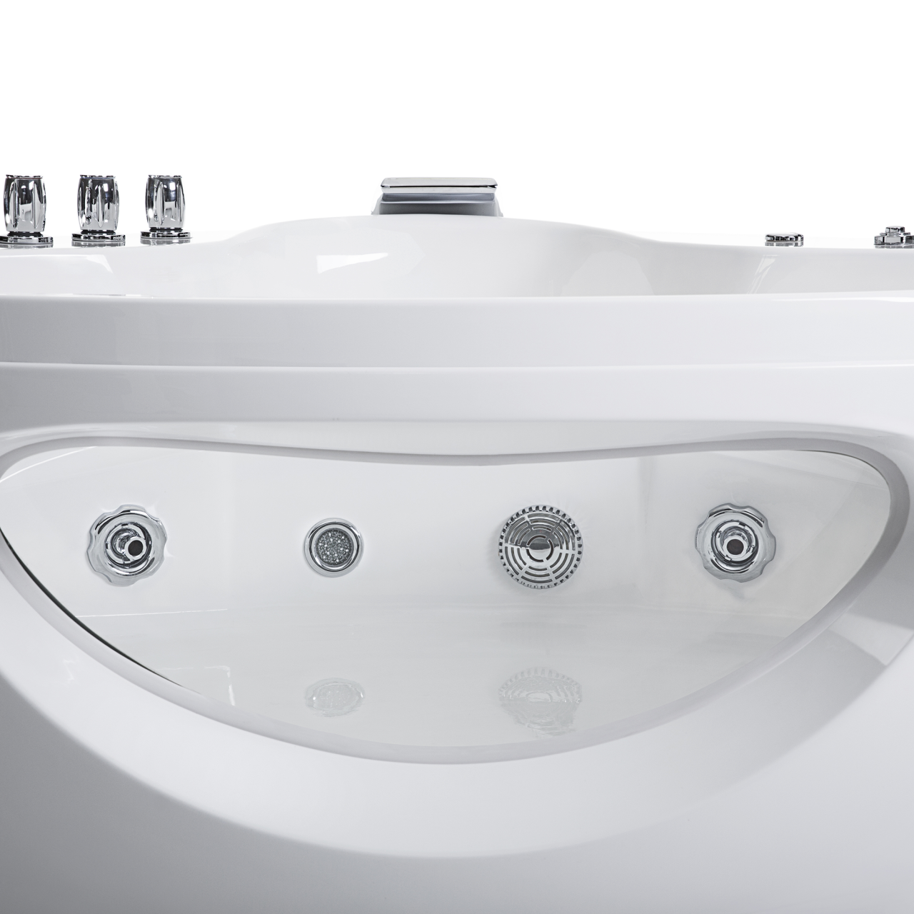 TOCOA LED corner bathtub with whirlpool 190 x 138 cm White [7]
