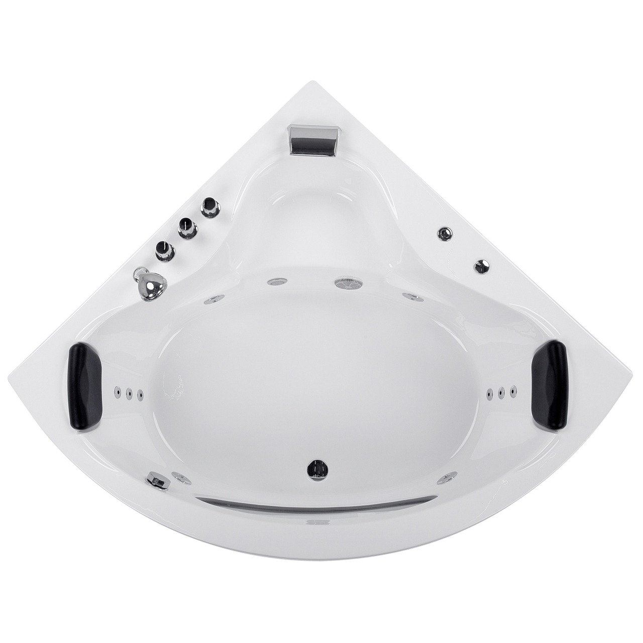 LED corner bathtub with hydromassage TOCOA 205 x 146 cm White [6]