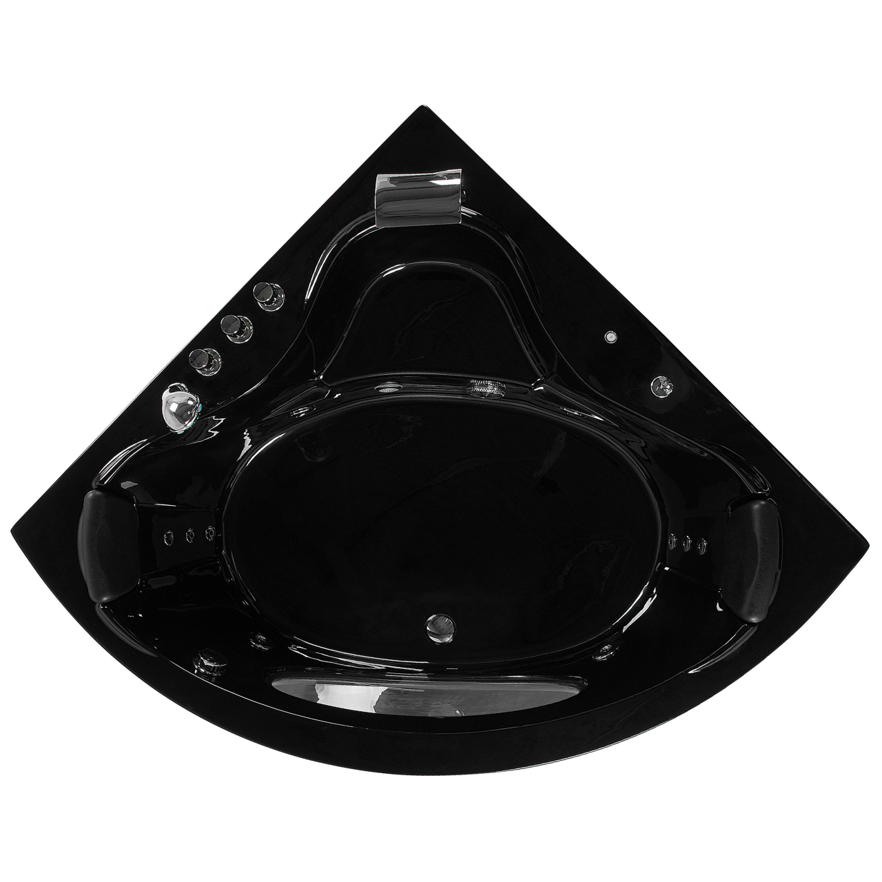 Corner LED bathtub with whirlpool TOCOA 205 x 146 cm Black [6]