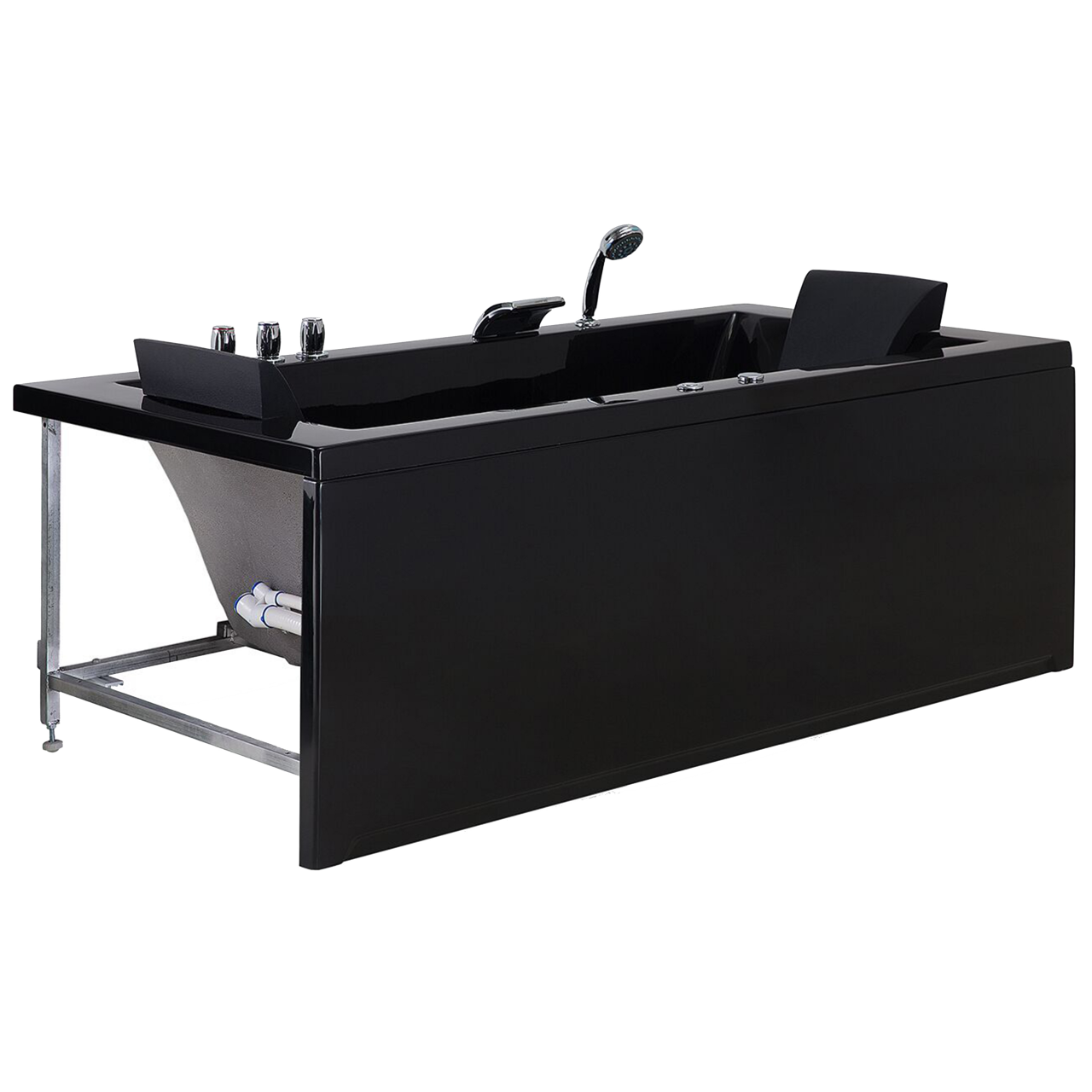 Cadă de colț LED cu hidromasaj VARADERO Dreapta 183 x 90 cm Negru [5]