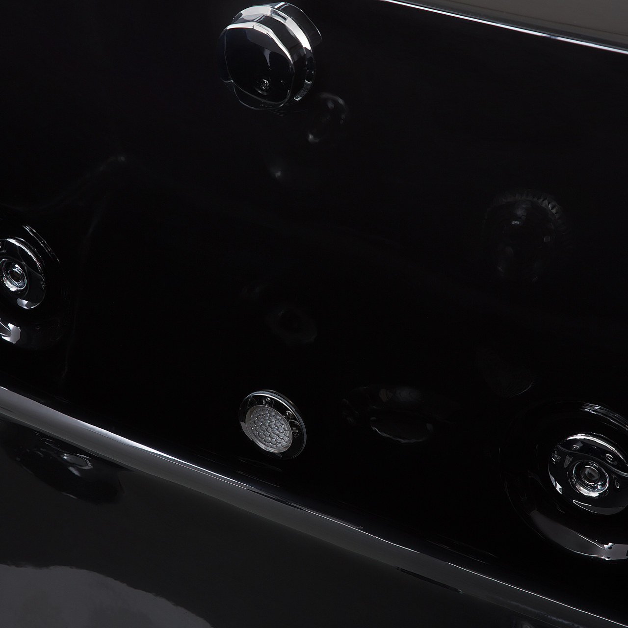 Cadă de colț LED cu hidromasaj VARADERO Dreapta 183 x 90 cm Negru [7]