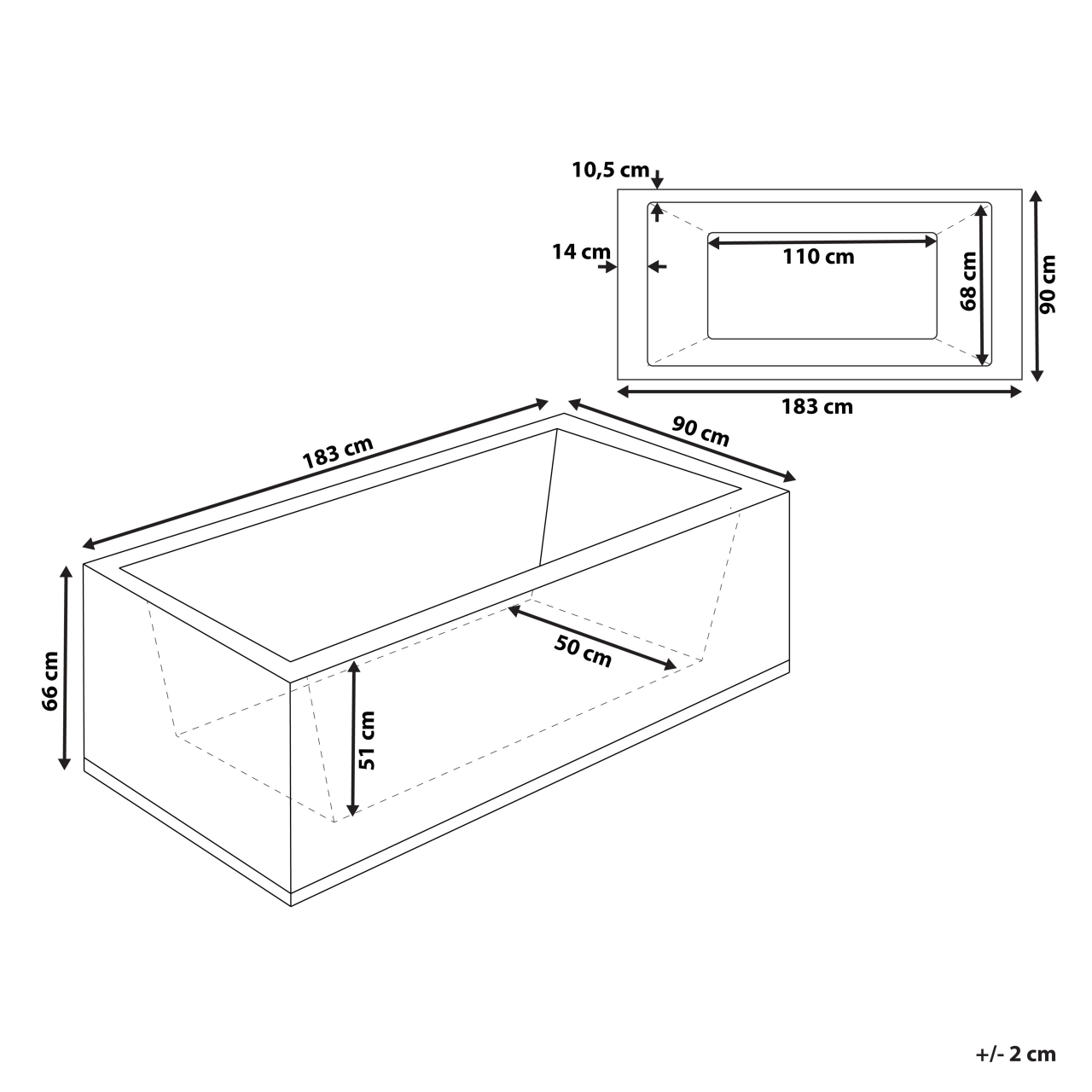 Cadă de colț LED cu hidromasaj VARADERO Stânga 183 x 90 cm Negru [3]