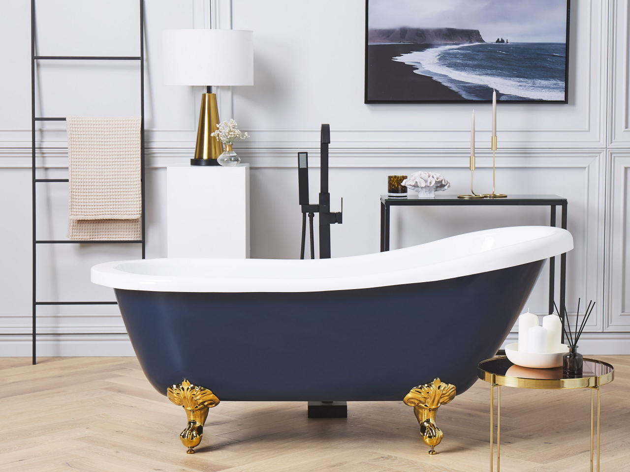 Freestanding bathtub CAYMAN 153 x 77 cm Blue [1]