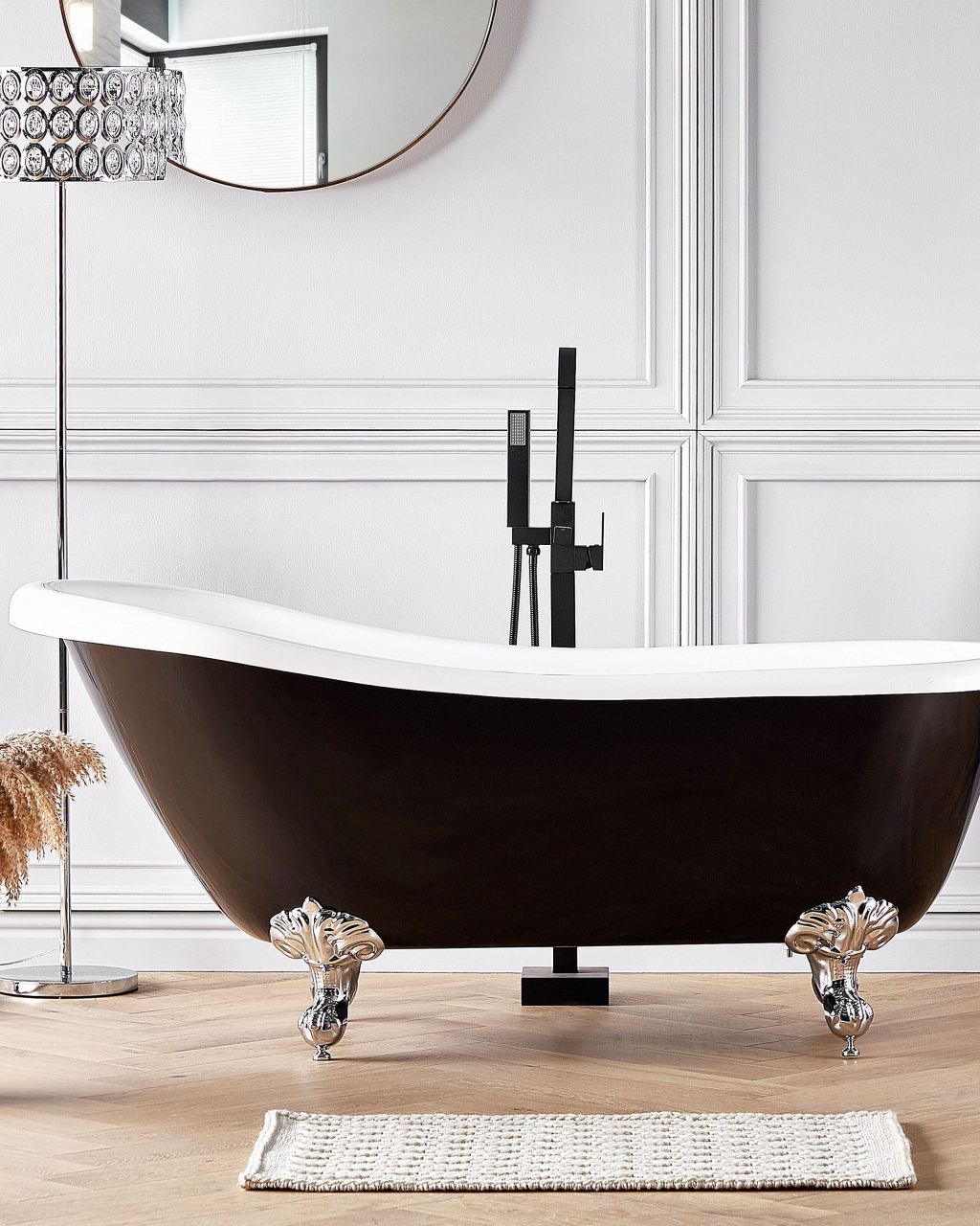Freestanding bathtub CAYMAN 170 x 76 cm Black/White [1]