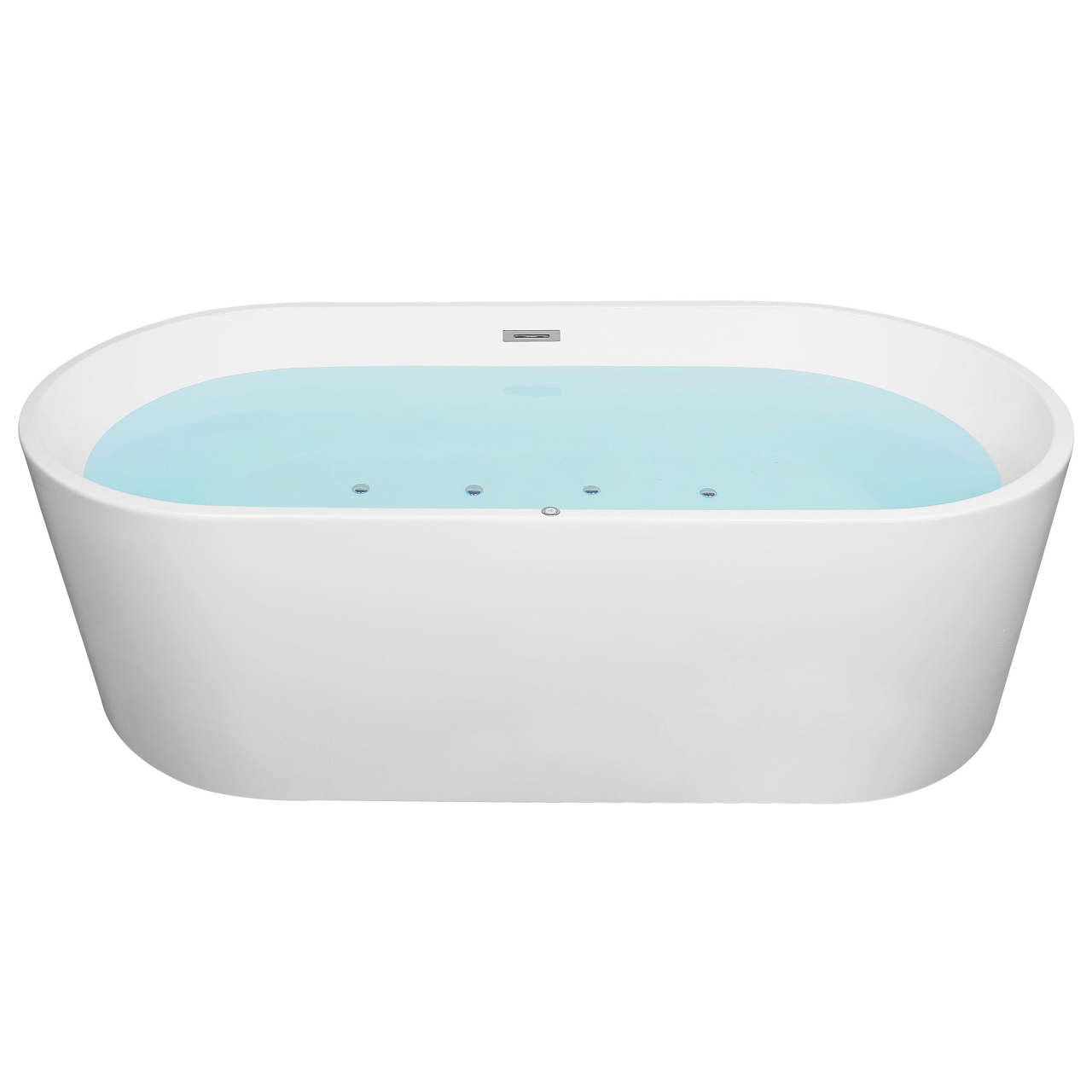 Freestanding bathtub with hydromassage and LED HAVANA 170 x 80 cm White [4]