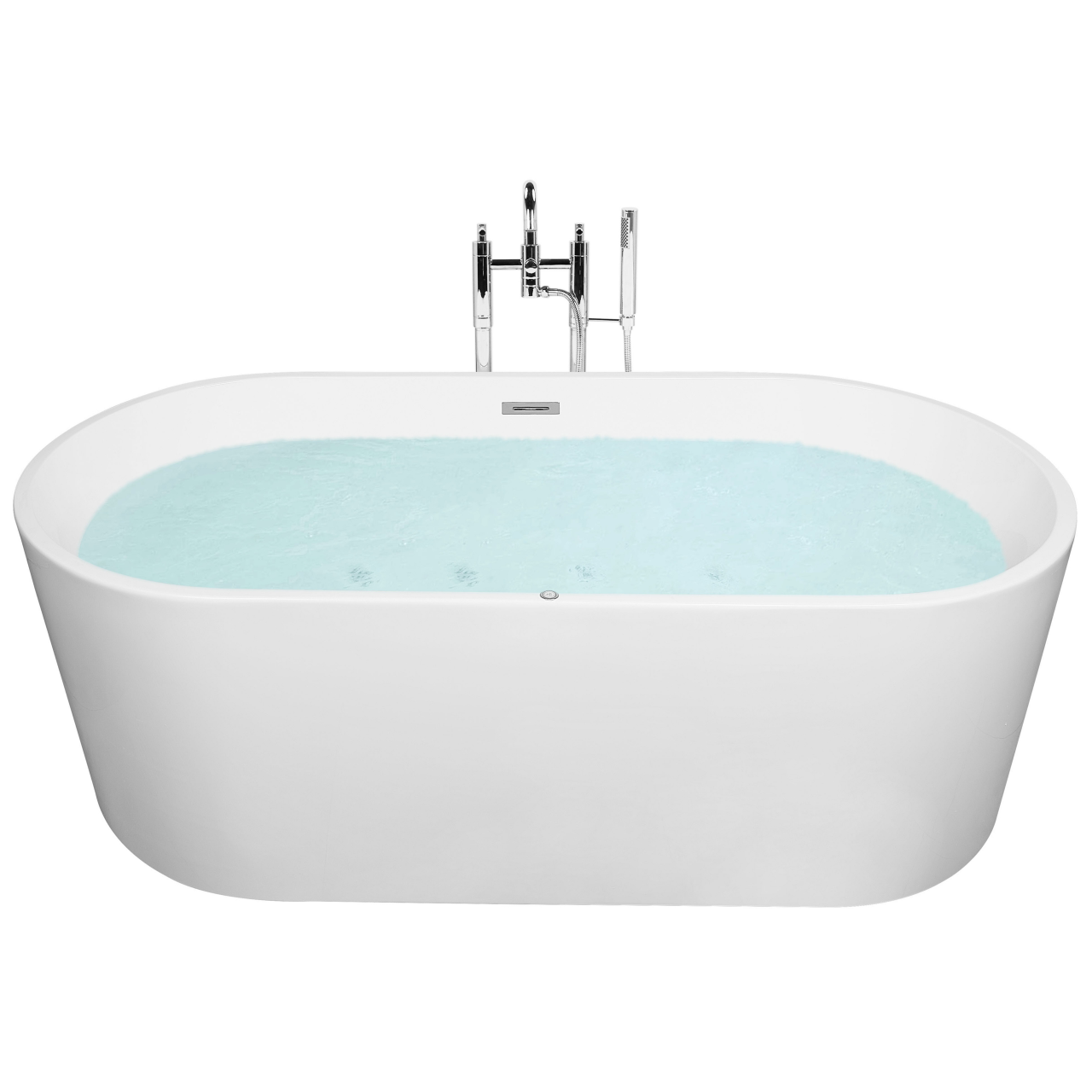 Freestanding bathtub with hydromassage and LED HAVANA 170 x 80 cm White [2]