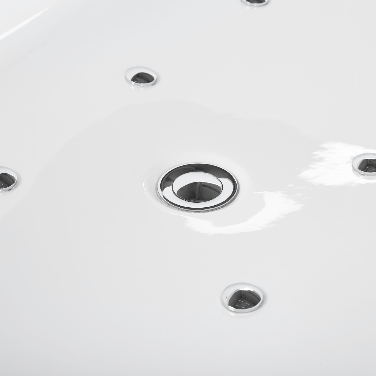 NEVIS freestanding bathtub with hydromassage and LED 170 x 80 cm White [9]