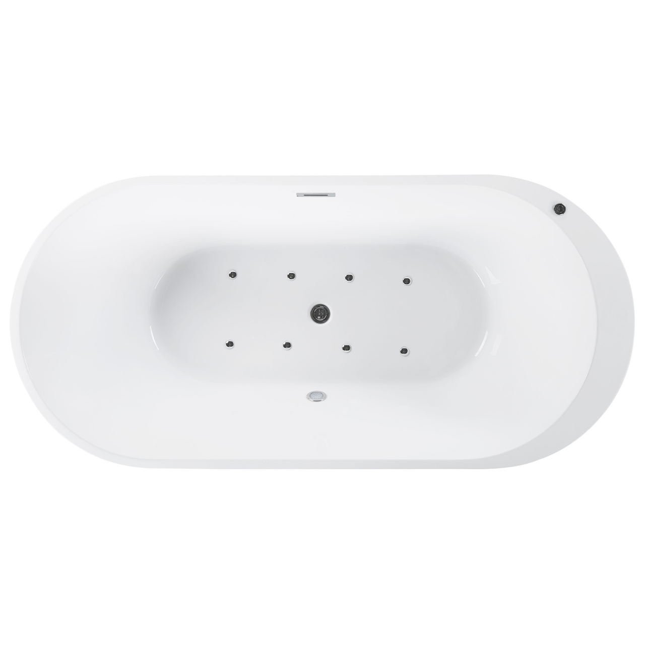 Freestanding bathtub with whirlpool and LED NEVIS 170 x 80 cm Black [7]