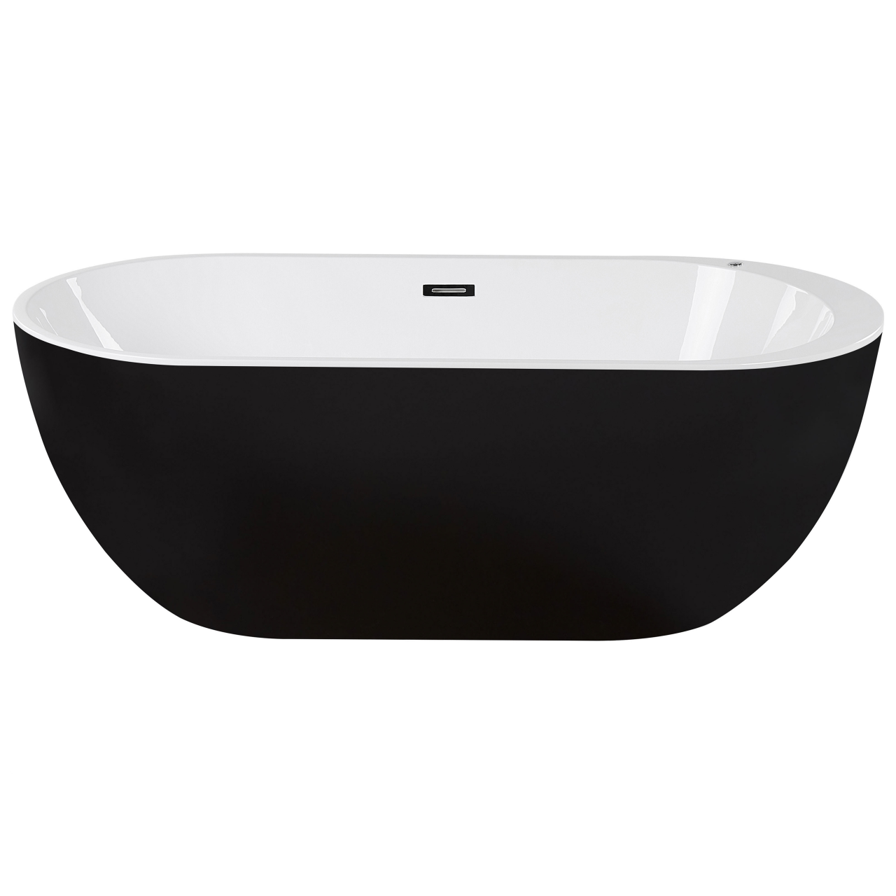 NEVIS freestanding bathtub with whirlpool and LED 170 x 80 cm Black [5]