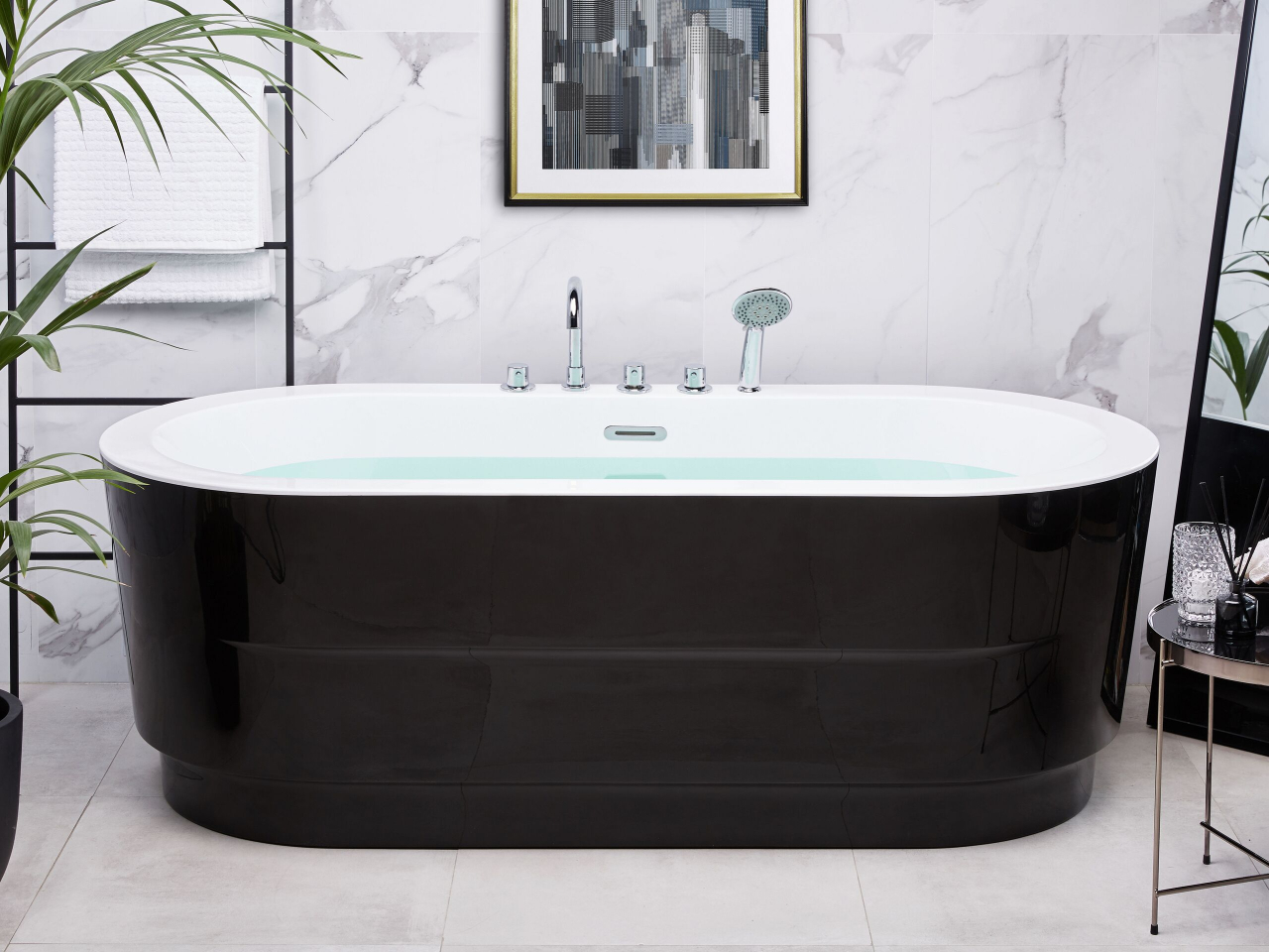 EMPRESA freestanding bathtub with built-in elements 170 x 80 cm Black [1]