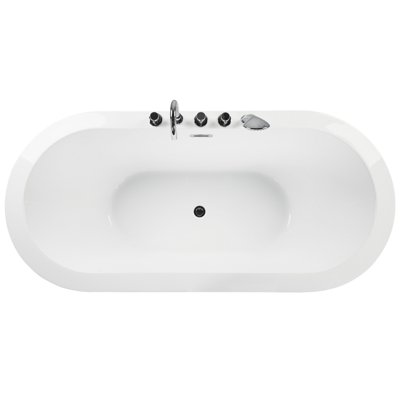 Cadă freestanding EMPRESA cu elemente încorporate 170 x 80 cm Negru [7]