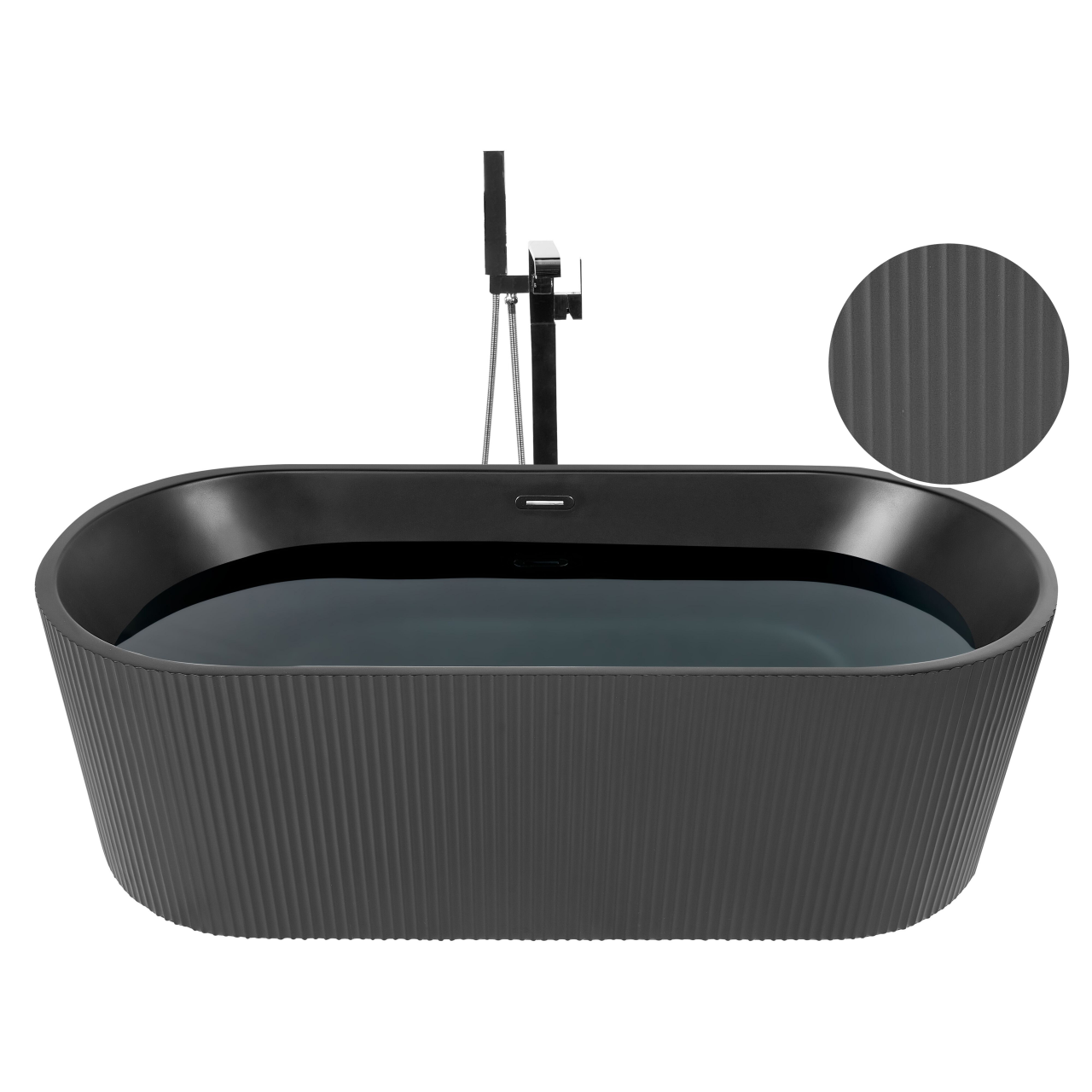 Freestanding bathtub GOCTA 169 x 80 cm Black [2]