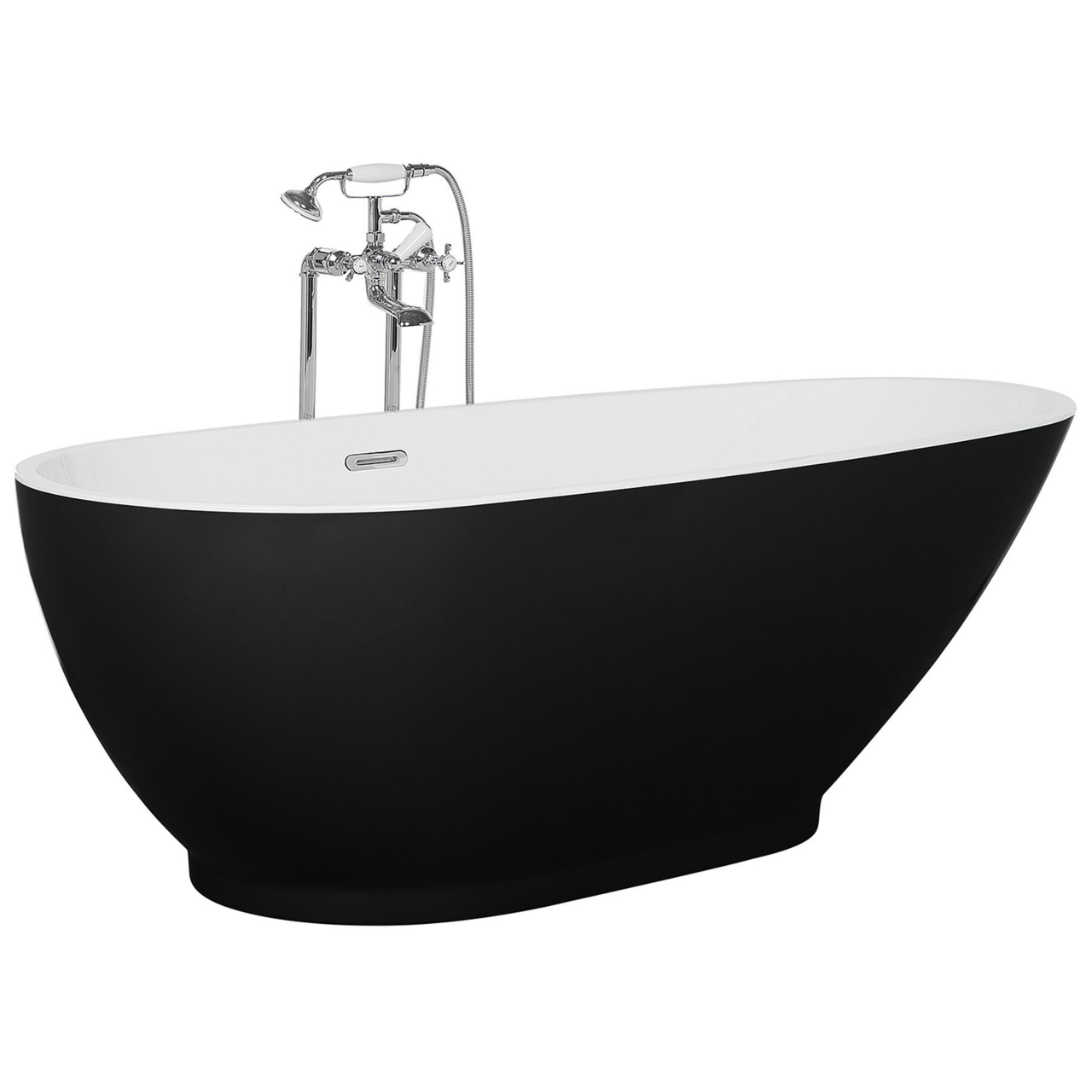 GUIANA freestanding bathtub 173 x 82 cm Black/White [4]