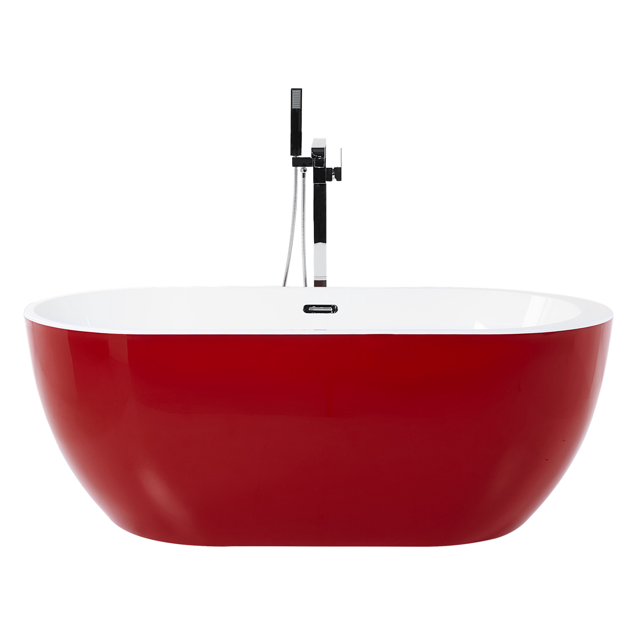 Freestanding bathtub NEVIS 160 x 75 cm Red [4]