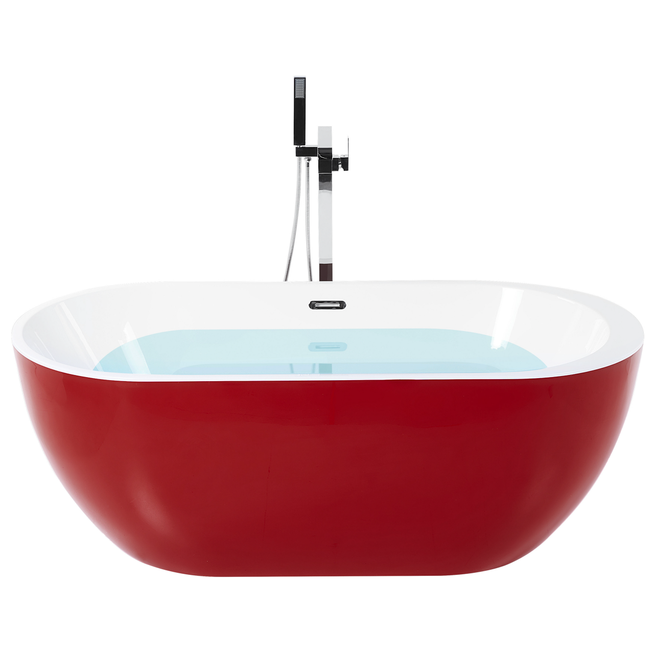 Freestanding bathtub NEVIS 170 x 80 cm Red [2]