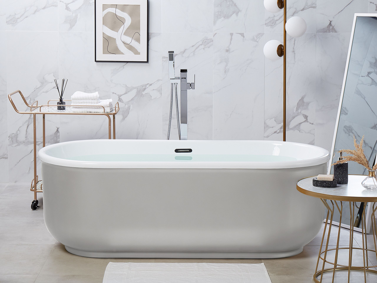 PINEL freestanding bathtub 170 x 80 cm Silver [1]