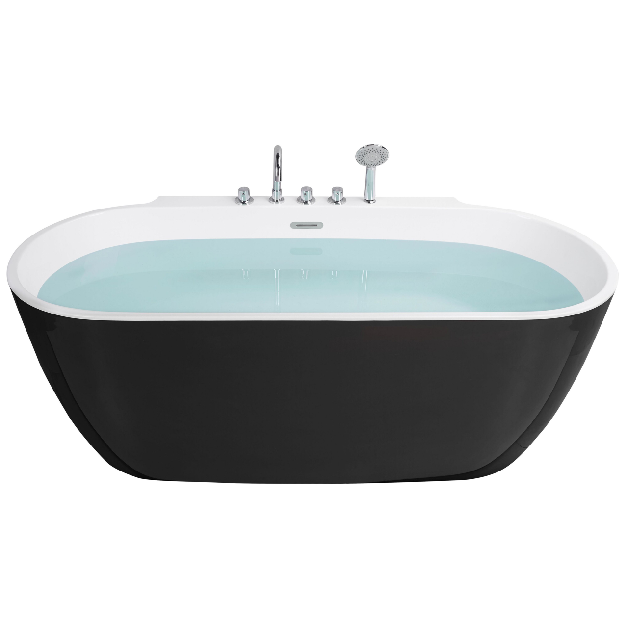 Freestanding bathtub ROTSO 170 x 80 cm Black/White [2]