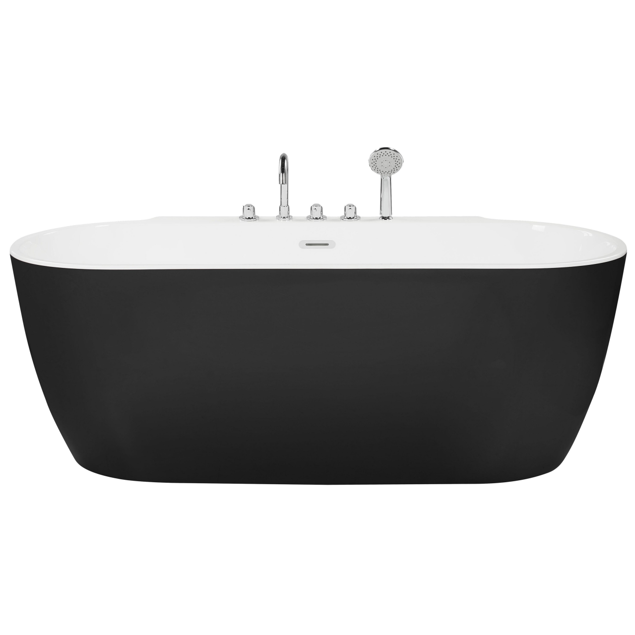 Freestanding bathtub ROTSO 170 x 80 cm Black/White [4]