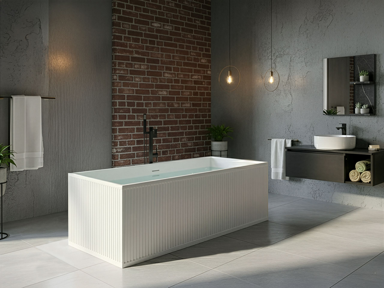 Cadă freestanding SERENA 170 x 80 cm Alb [1]