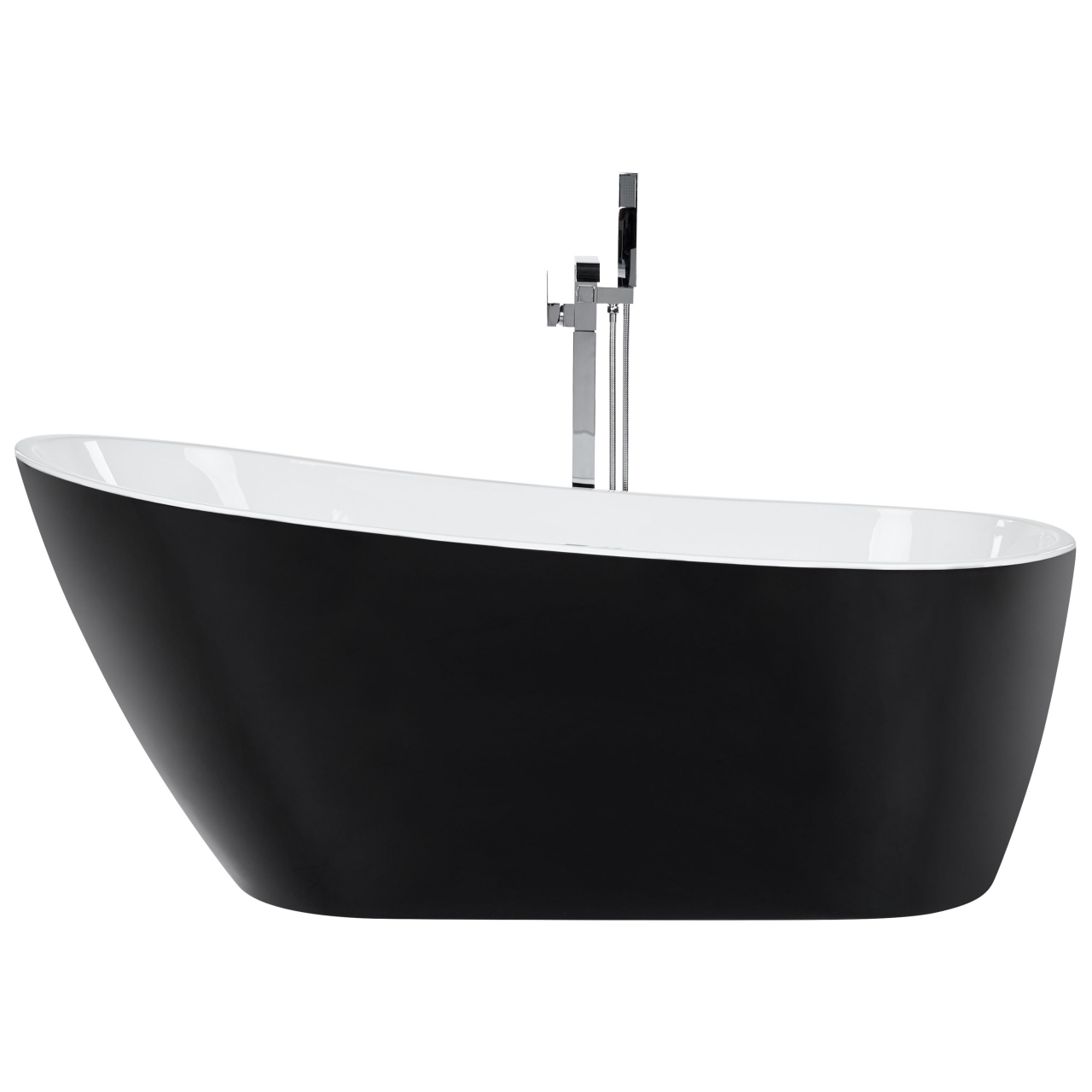 Cadă freestanding SOLARTE 170 x 78 cm Negru/Alb [4]