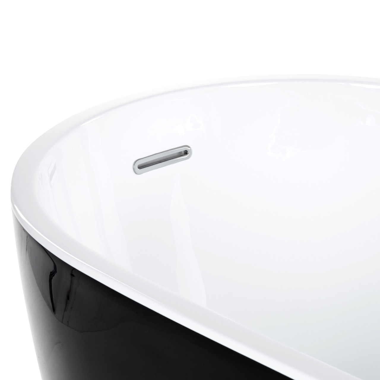 Freestanding bathtub SOLARTE 170 x 78 cm Black/White [9]