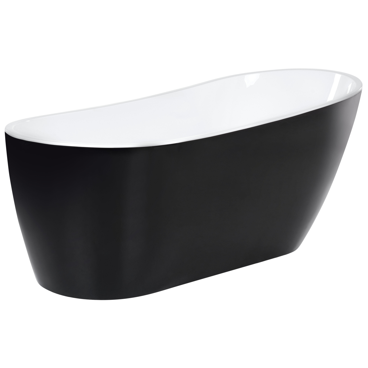 Freestanding bathtub SOLARTE 170 x 78 cm Black/White [5]