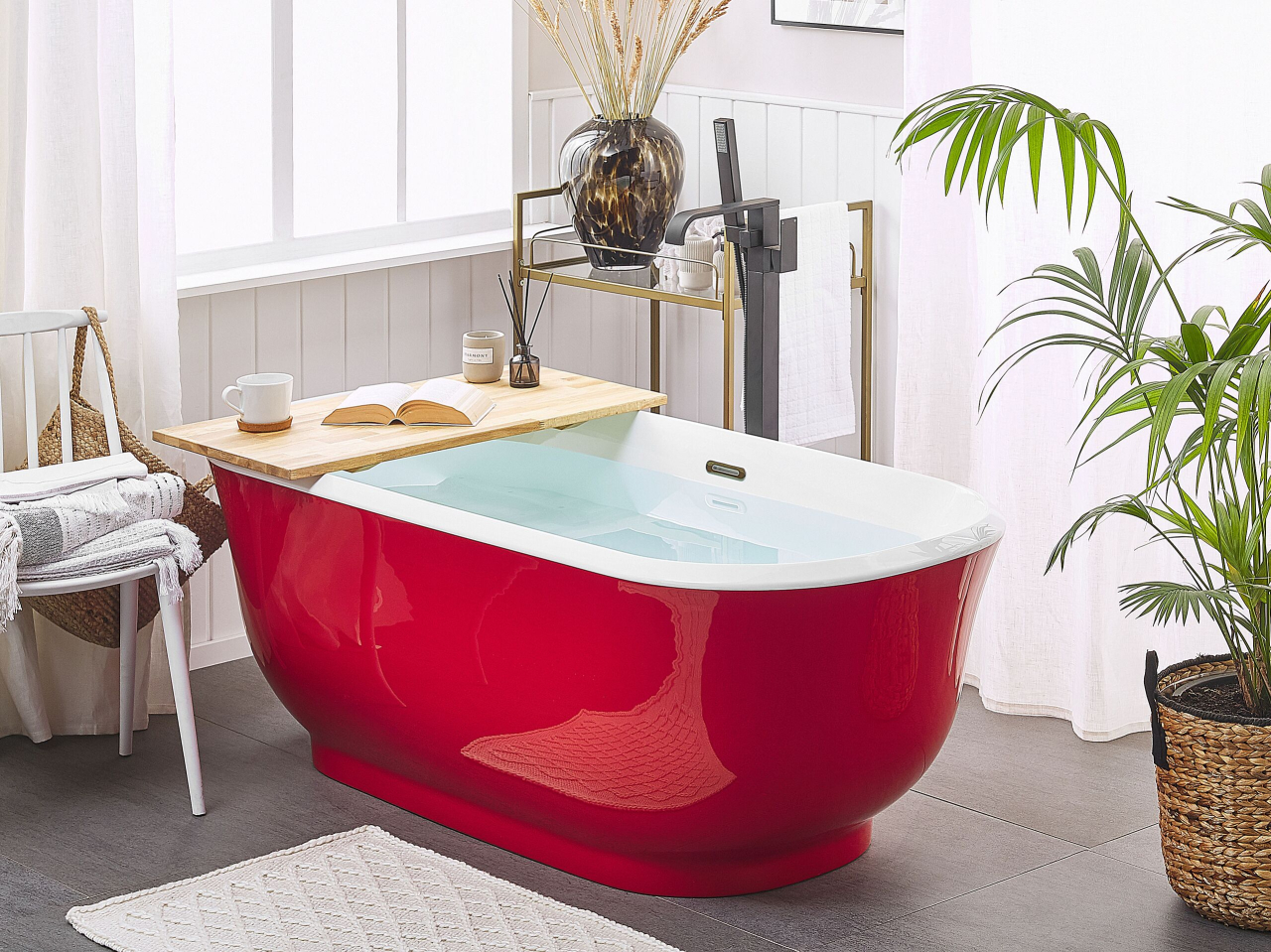 Tesoro freestanding bathtub 170 x 77 cm Red [1]