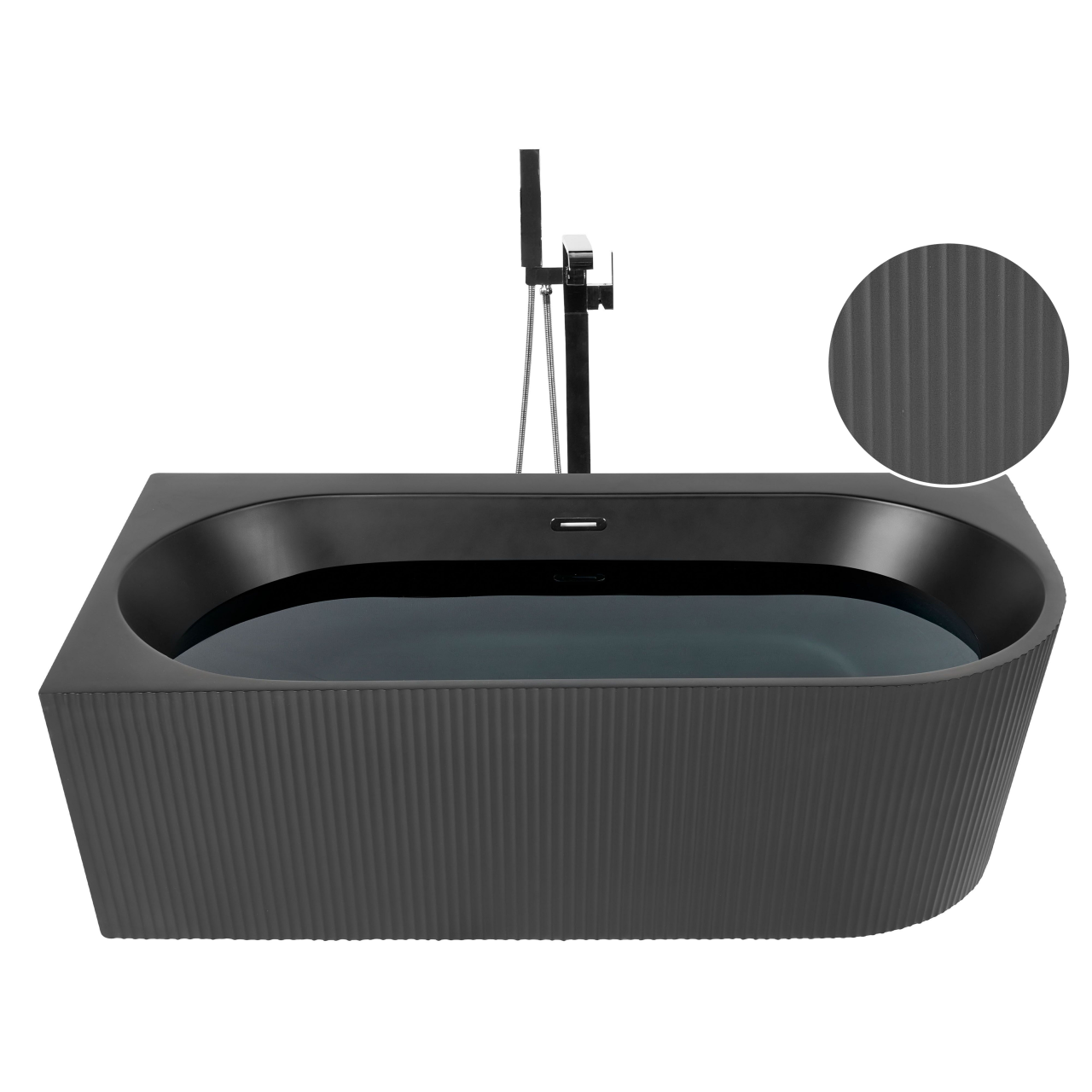 Corner bathtub GOCTA Right 170 x 80 cm Black [2]