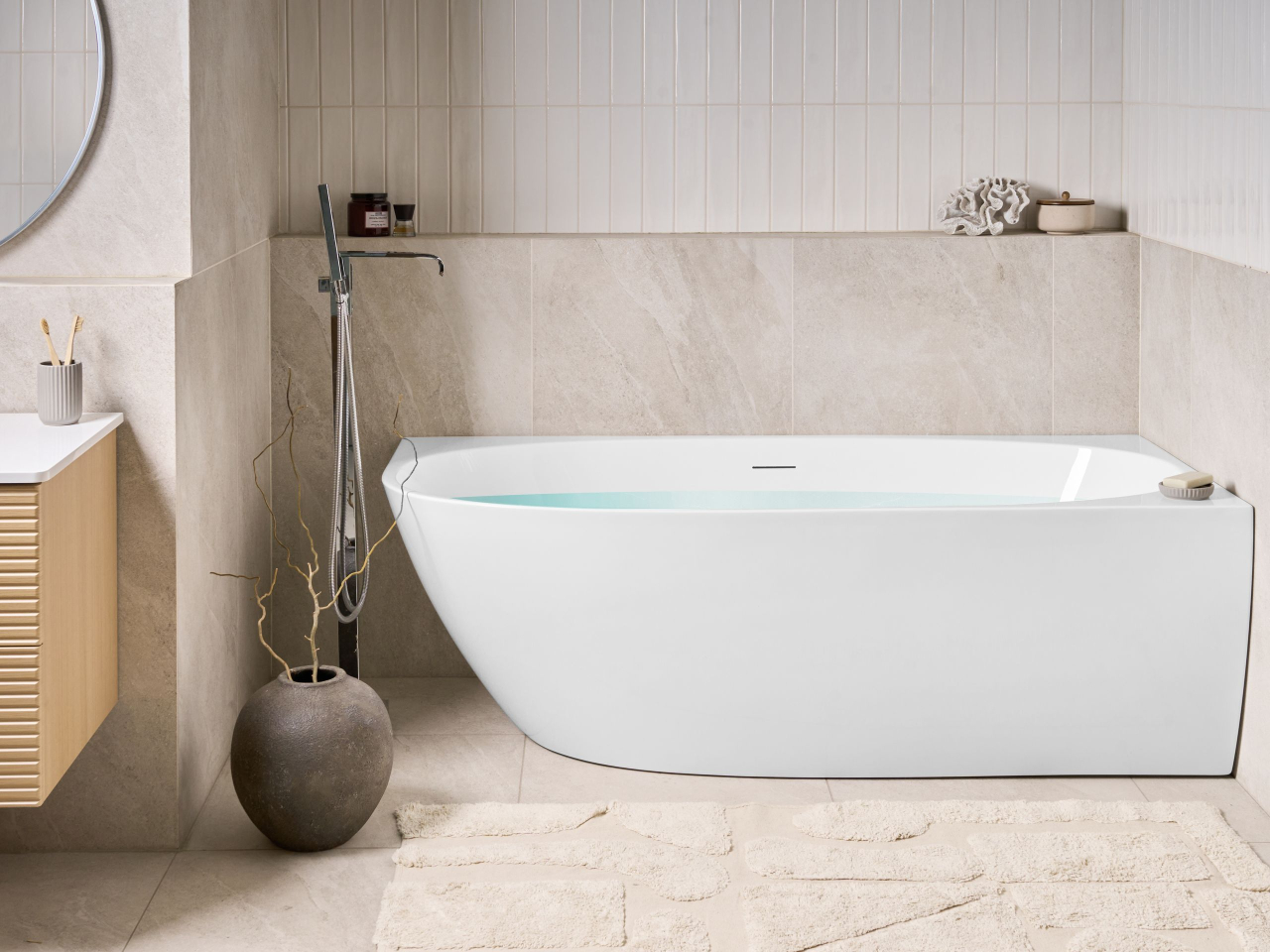 Corner bathtub PARNAIBA Left 170 x 80 cm White [1]