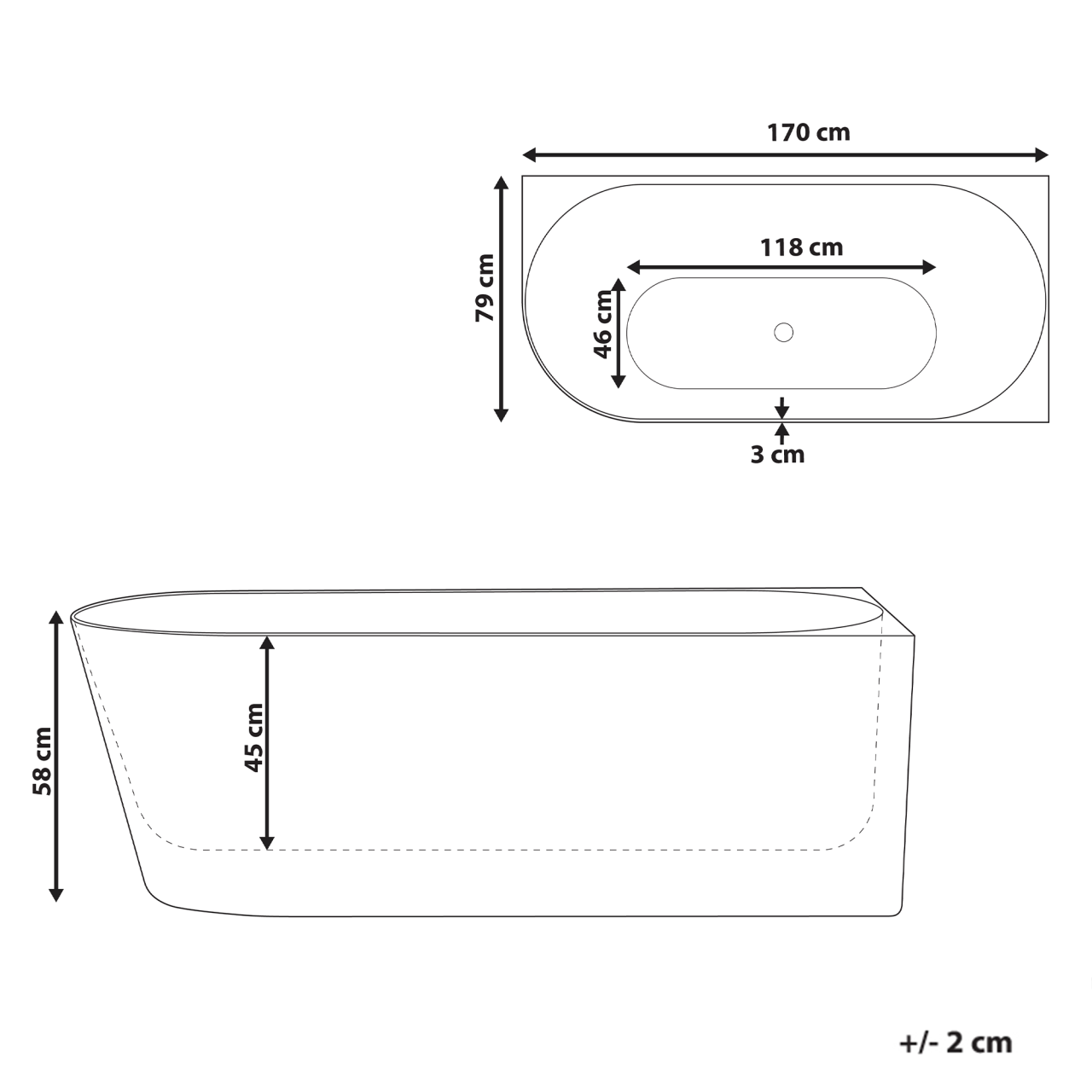 Corner bathtub RENACA Left 170 x 79 cm White [3]