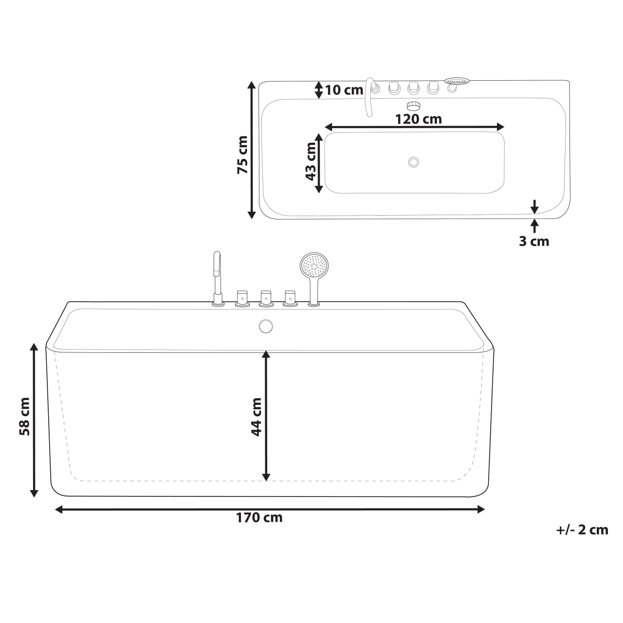 QuaTRE bathtub 170 x 75 cm White [3]