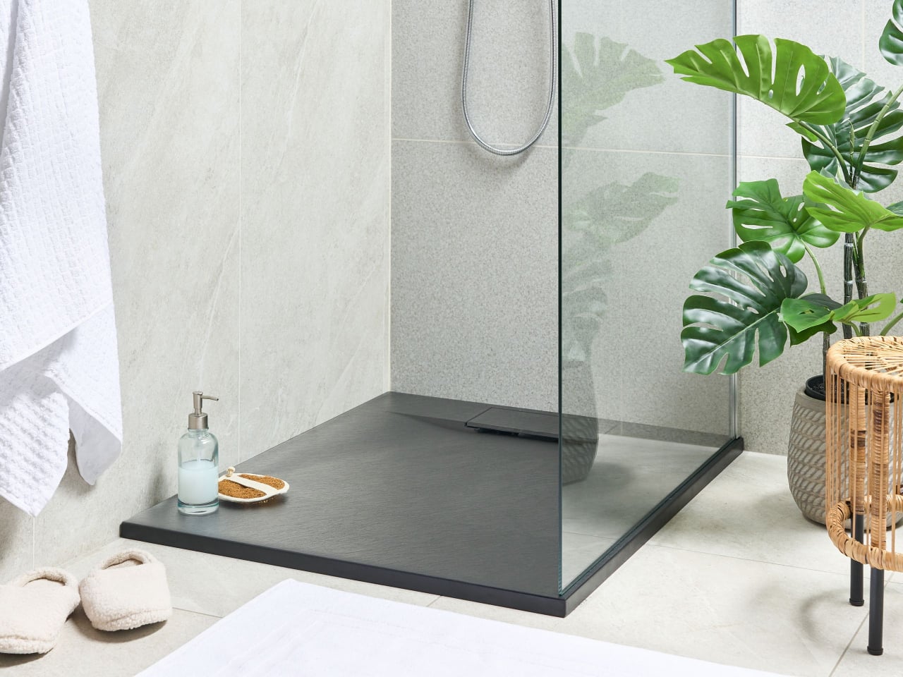 AZZURRO shower tray 80 x 100 x 3 cm Black [1]
