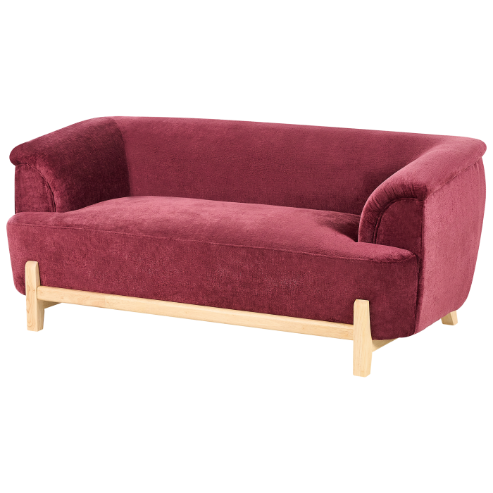 Canapea cu 2 locuri ALNOR Chenille Bordo [4]