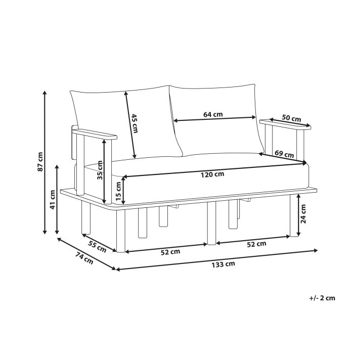 2-seater sofa bed ASKER Sand [3]