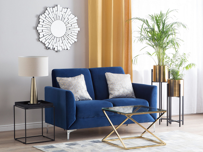 FENES 2-seater sofa Navy blue velvet [1]