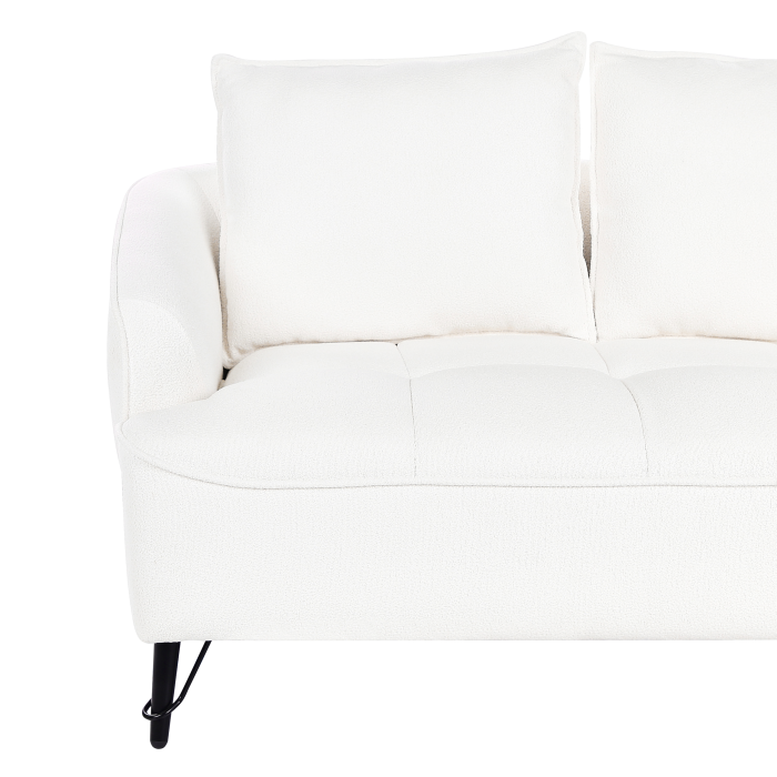 Canapea cu 2 locuri HOBRO Boucle Alb [7]