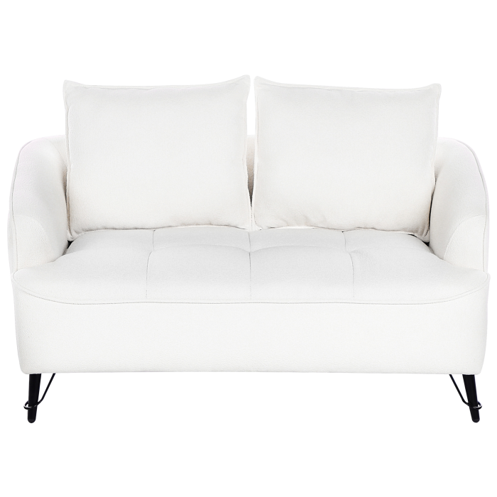 Canapea cu 2 locuri HOBRO Boucle Alb [4]