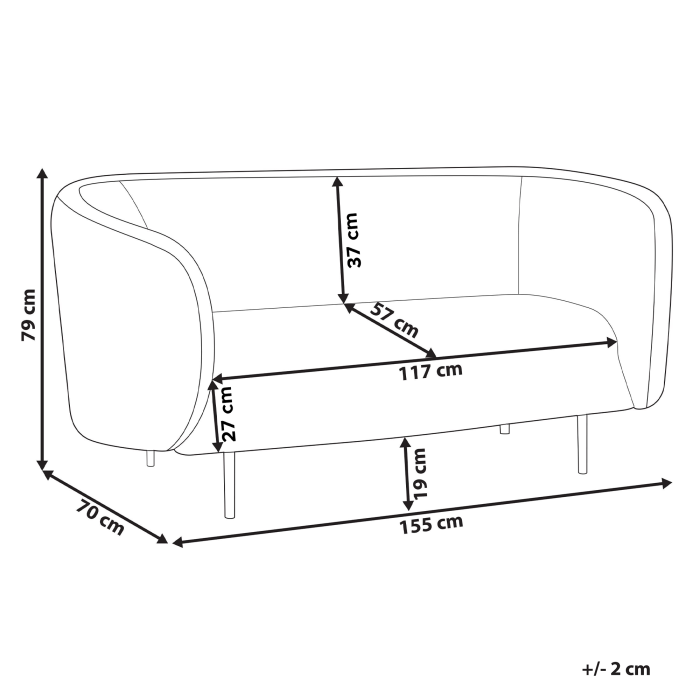2-seater sofa LOEN Boucle Black [3]