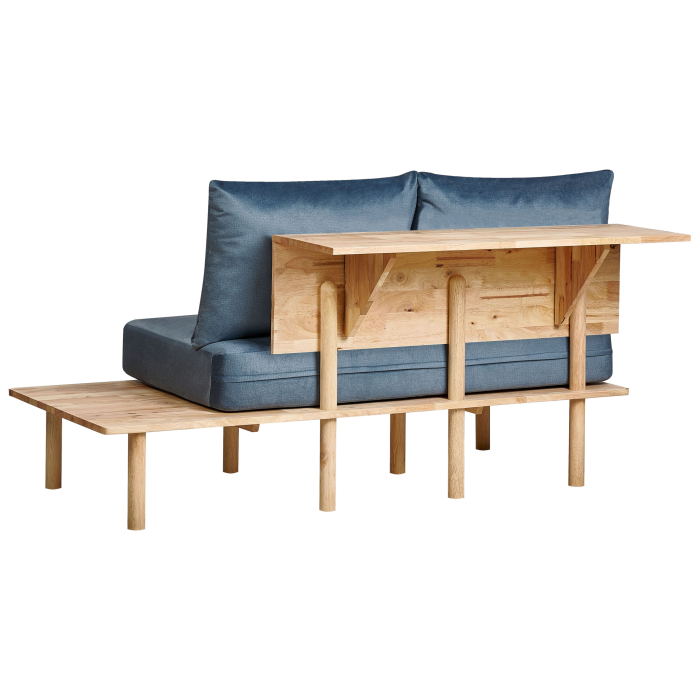 SALO 2-seater sofa Blue with tables [6]