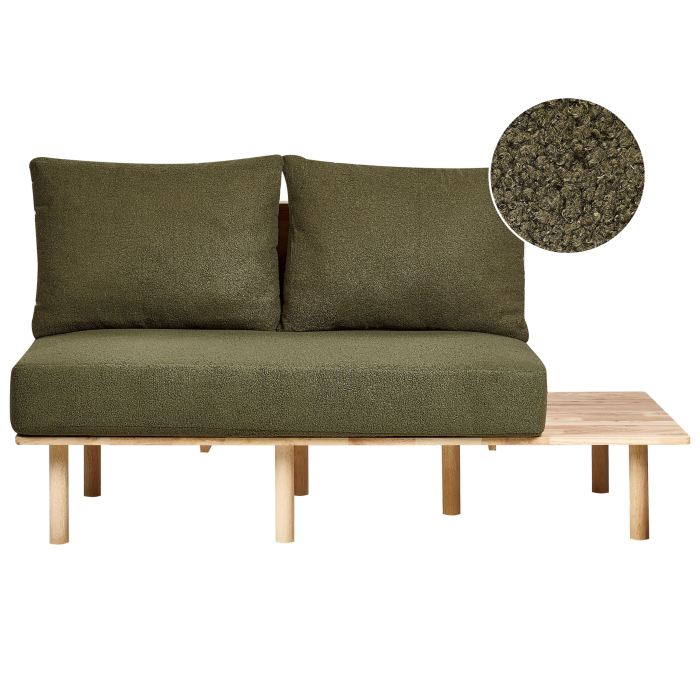 2-seater sofa SALO Boucle Dark green with tables [2]